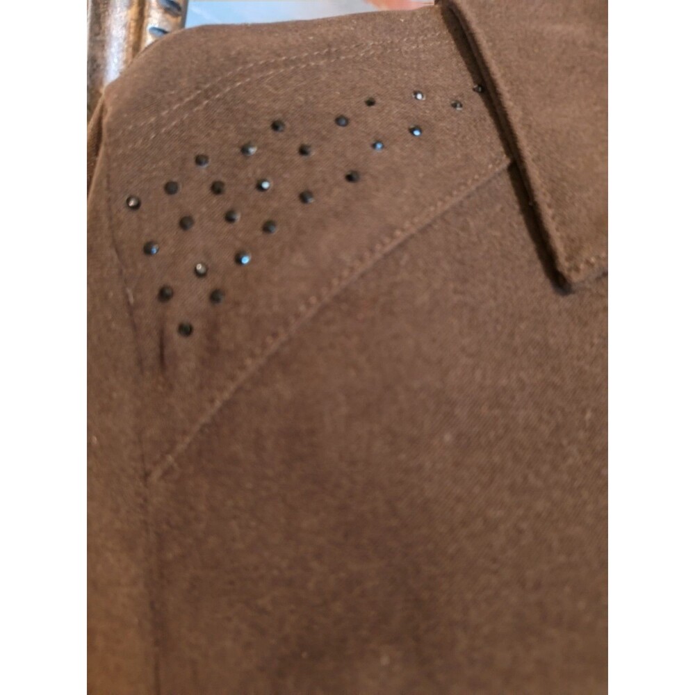 Haggar 2 Piece Faux Suede Pants & Shirt/Jacket w Rhinestone Embellishments SZ 6P - Picture 2 of 14